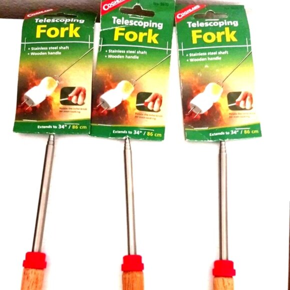 Coghlans Telescopic Roasting Forks Lot Of 3 New Extends 34" Hot Dog- Marshmallow - Picture 5 of 5